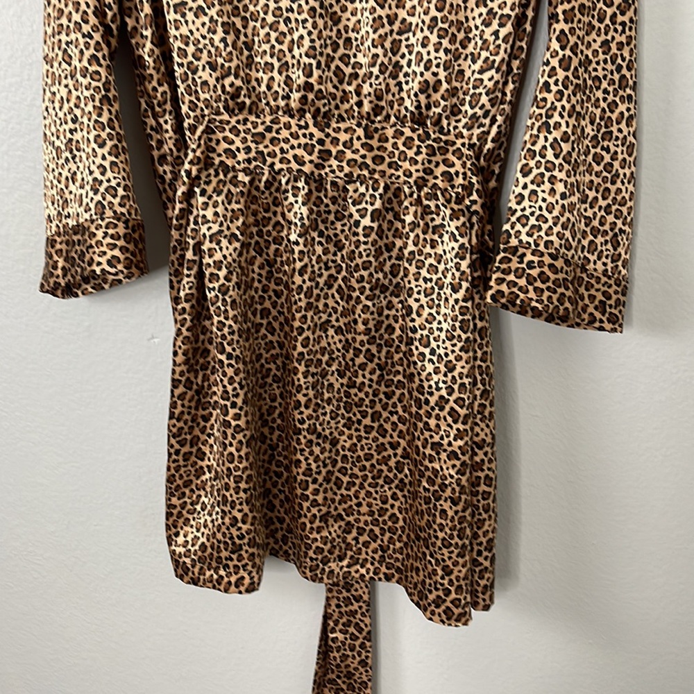 Morgan Taylor Intimates Satin Cheetah Print Robe - Picture 8 of 8